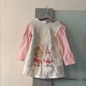 Mayoral Pink and White Long Sleeve Tee dress size 18m